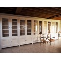 Longue Bibliothèque en bois blanc sur mesure