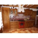 Cuisine rustique en bois - four central