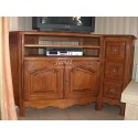 Meuble télévision HIFI en chêne 3 tiroirs