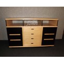Meuble TV HIFI design noir et boisé