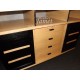 Meuble TV HIFI design noir et boisé