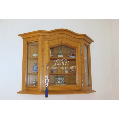 Vitrine murale en chêne