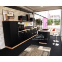 Cuisine contemporaine noire et chêne naturel Réf. CAEN