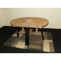 Table ovale style atelier noir et chêne naturel