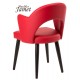 Fauteuil design rouge PAL piètement chêne