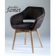 Fauteuil contemporain KOME piètement en chêne
