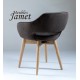 Fauteuil contemporain KOME piètement en chêne
