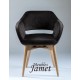 Fauteuil contemporain KOME piètement en chêne