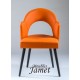 Fauteuil design rouge PAL piètement chêne