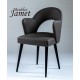 Fauteuil design rouge PAL piètement chêne