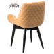 Fauteuil contemporain SAKO simili cuir piètement rond conique