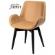 Fauteuil contemporain SAKO simili cuir piètement rond conique