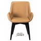 Fauteuil contemporain SAKO simili cuir piètement rond conique