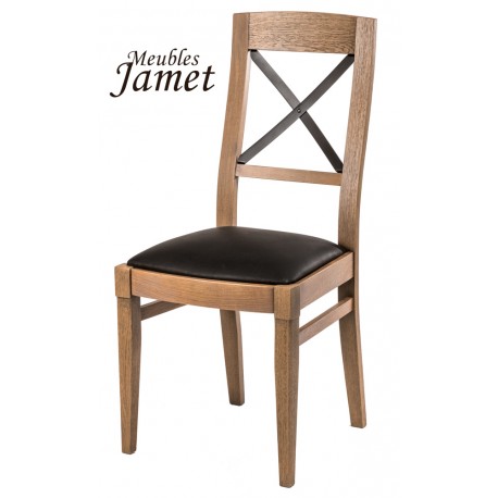 Chaise style industriel LOFT en chêne