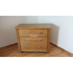 Commode 3 tiroirs en chêne massif