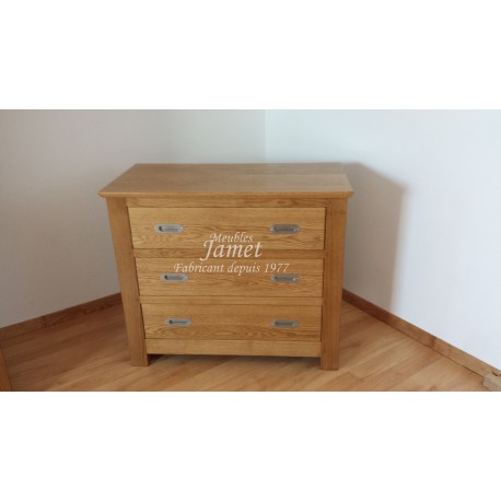 Commode 3 tiroirs en chêne massif