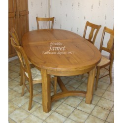 Table ovale pieds chanfreins