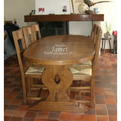 Table ovale pied monastère