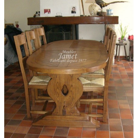 Table ovale pied monastère