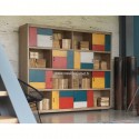 Bibliothèque de style Atelier 8 portes coulissantes