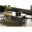 Table basse 2 tiroirs style Atelier