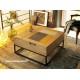 Table basse carrée relevable chêne et métal
