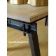 Table chêne piétement fer forgé
