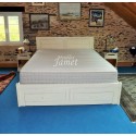 Lit contemporain en chêne avec tiroir