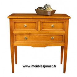Petite console 3 tiroirs en merisier