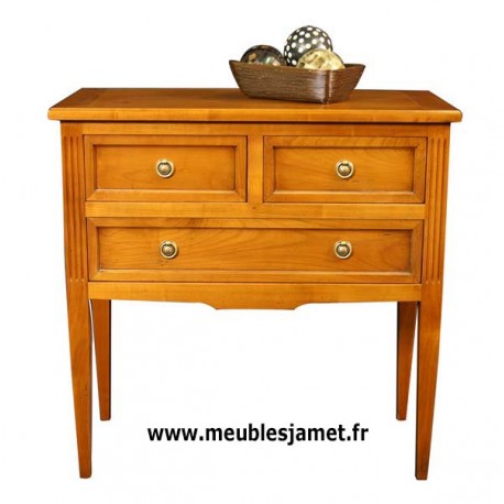 Petite console 3 tiroirs en merisier