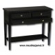 Console 3 tiroirs laquée noire