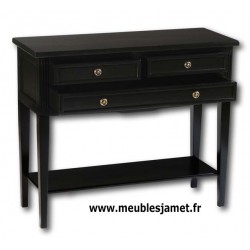 Console 3 tiroirs laquée noire
