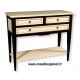 Console 3 tiroirs laquée noire + blanc crème