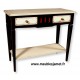 Console 2 tiroirs + cache secrets laquée noire + blanc + rouge