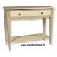 console un grand tiroir laquée gris Basalte + blanc crème
