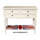 Console grand tiroir avec drapeau laquée blanc