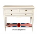 Console grand tiroir avec drapeau