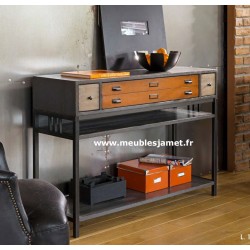 Console bois et métal style Industriel