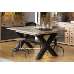 Table style Industriel piétement X