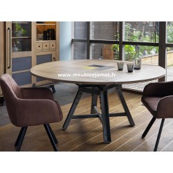 Table carrée style Industriel 4 volets