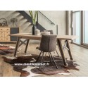 Table style Atelier piétement sur roulettes