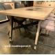 Table style Atelier piétement sur roulettes