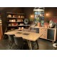 Table style Atelier piétement sur roulettes