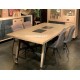 Table style Atelier piétement sur roulettes