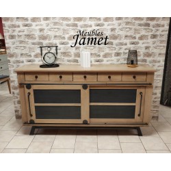 Buffet bas 2 portes coulissantes style Industriel