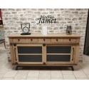 Buffet bas 2 portes coulissantes style Industriel