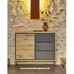 Meuble d'entrée contemporain en chêne massif