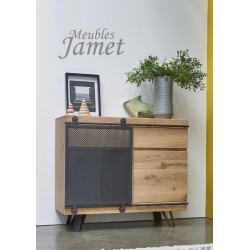 Meubles d'entrée contemporain chêne et métal