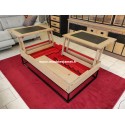 Table basse relevable chêne et métal style Industriel