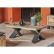 Table basse rectangulaire pied métal
